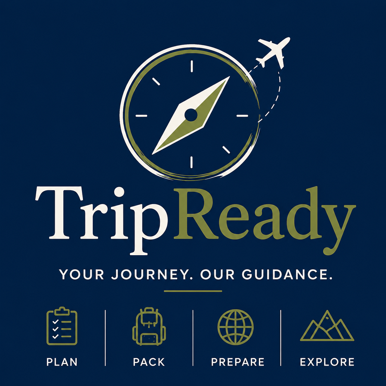TripReady logo: compass, airplane, and the words Plan, Pack, Prepare, Explore